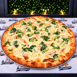 Chicken, Broccoli, Alfredo Pizza